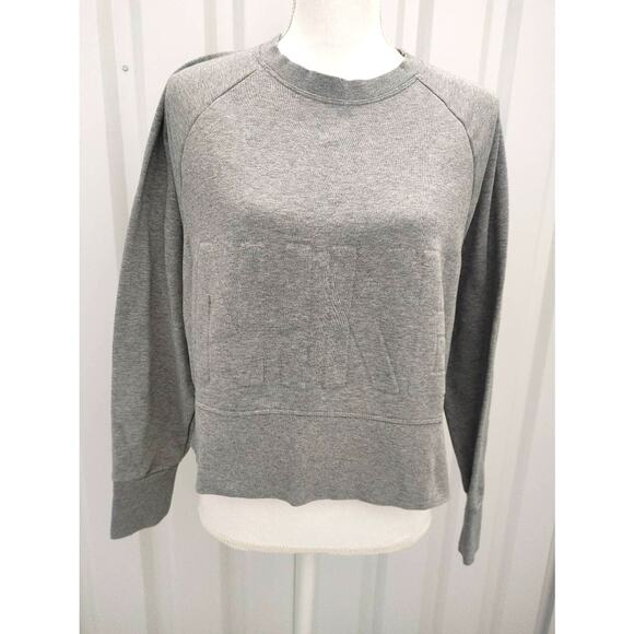 Nike Versa Crew Big Sweatshirt Cropped Pullover Embossed Small Gray - Picture 2 of 6